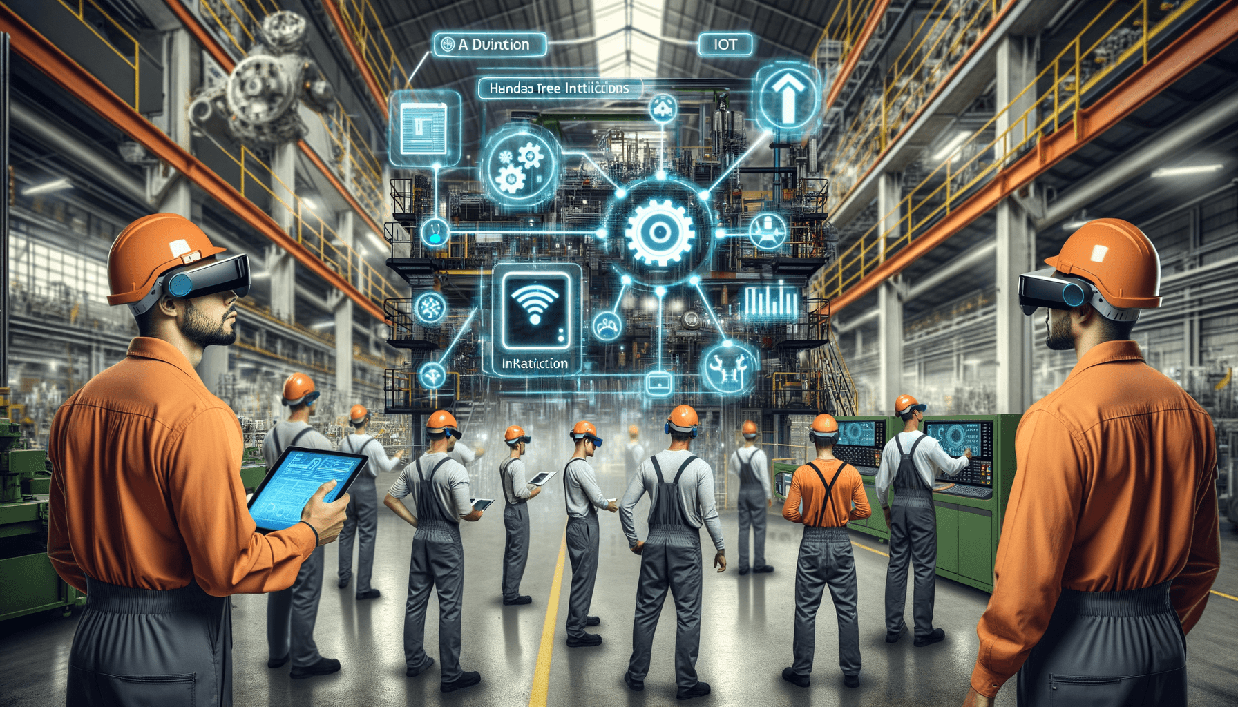 "Industry workers utilizing groundbreaking AR technology by Gravity Jack for enhanced productivity and precision in equipment maintenance."